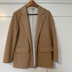 Topshop Blazer in khaki  with raw seams (Size US 4)